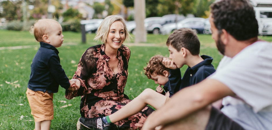 Katie James and family