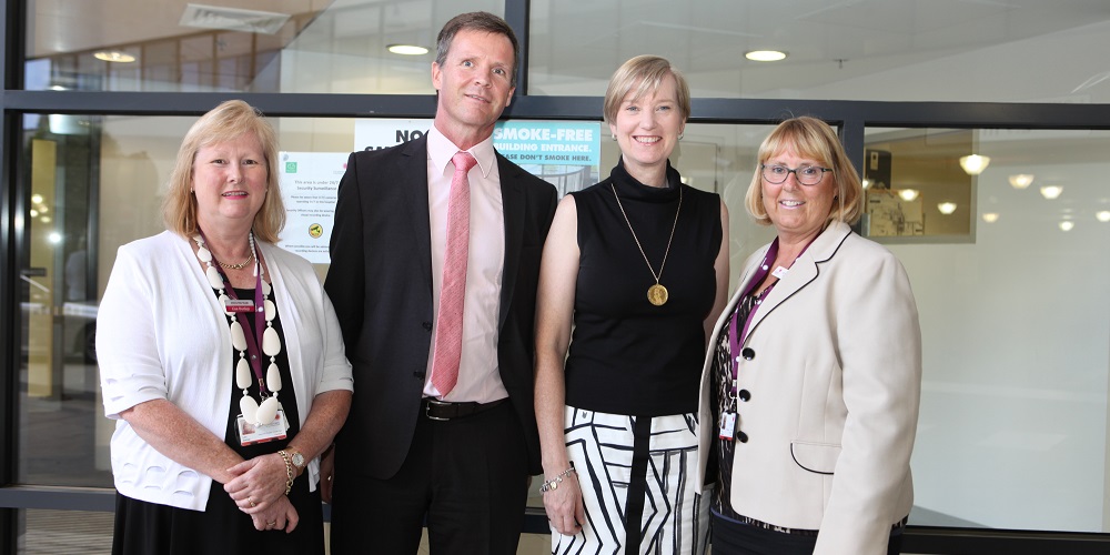 Minister for Family Violence Fiona Richardson (second right)