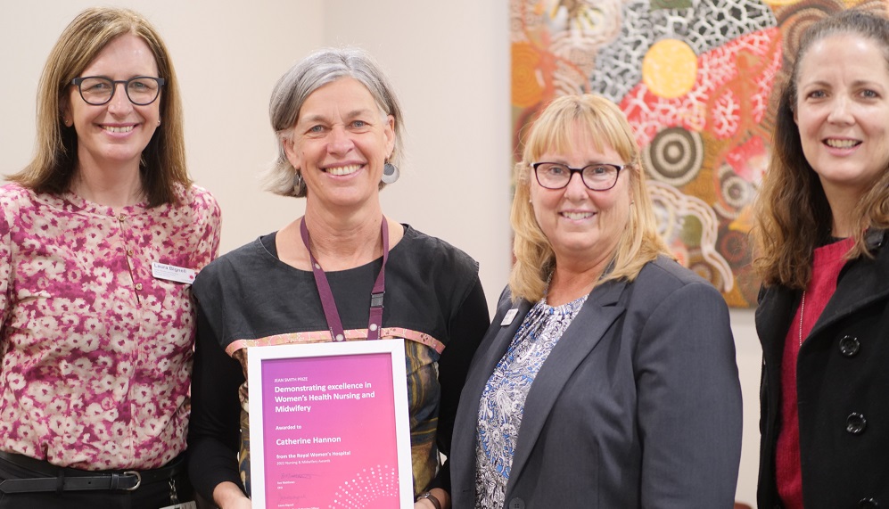 Jean Smith Prize for Excellence in Nursing. Awarded for demonstrating excellence in women’s health nursing – Cath Hannon