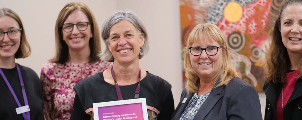 Cath Hannon (centre), Project Manager for the Sexual and Reproductive Health Clinical Champion Project at the Women’s.