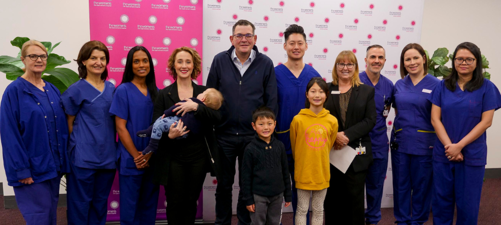 Premier Daniel Andrews and Acting Minister for Health Gabrielle Williams, with the Women's CEO Sue Matthews and our team of fertility expert