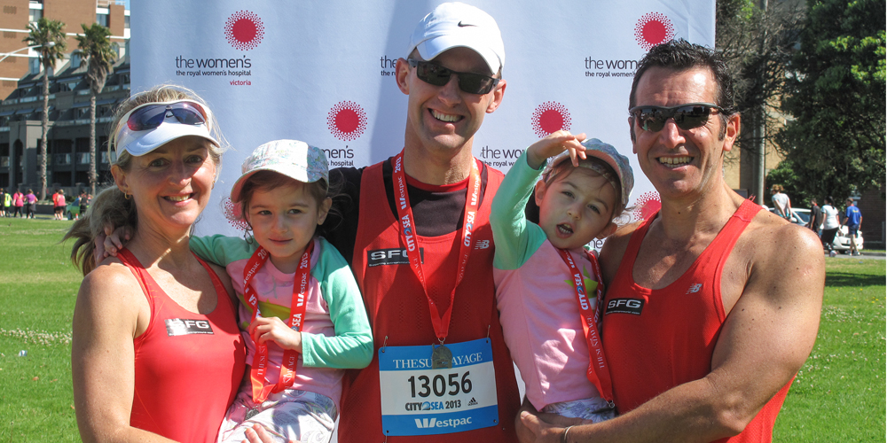 Frank, Robyn, Lara and Shelby with Carl Kuschel