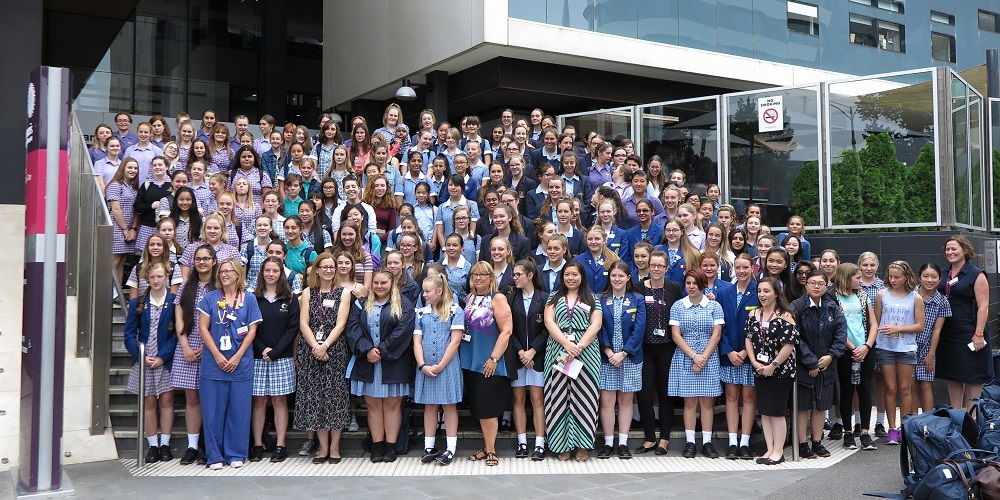 180 school girls visited the Women's for the Meet the Scientist event ahead of International Day of Women and Girls in Science 