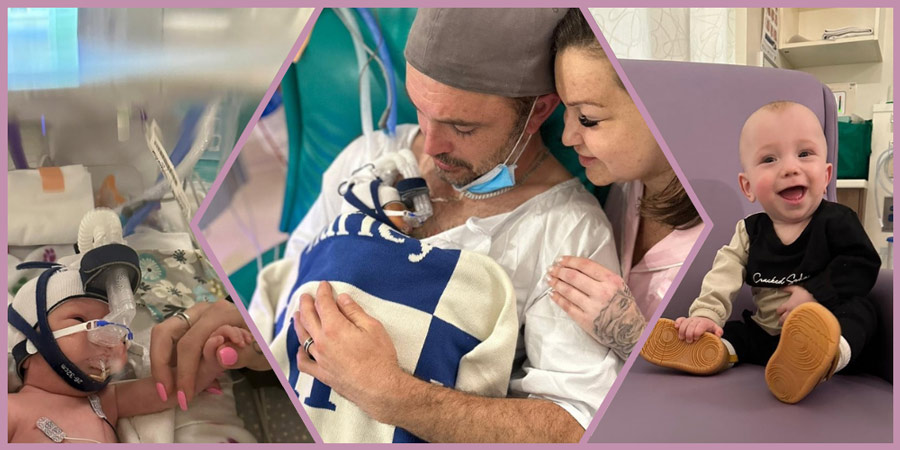 Baby Harley in NICU with parents