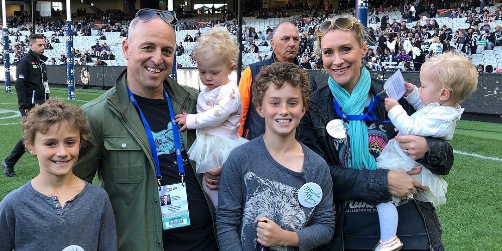 Jane Allsop and husband Dave Serefin with Skyler, Willow, Indi and Jagger