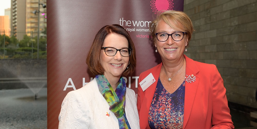 Former PM Julia Gillard with Lord Mayoral candidate and Property Council Executive Director Sally Capp