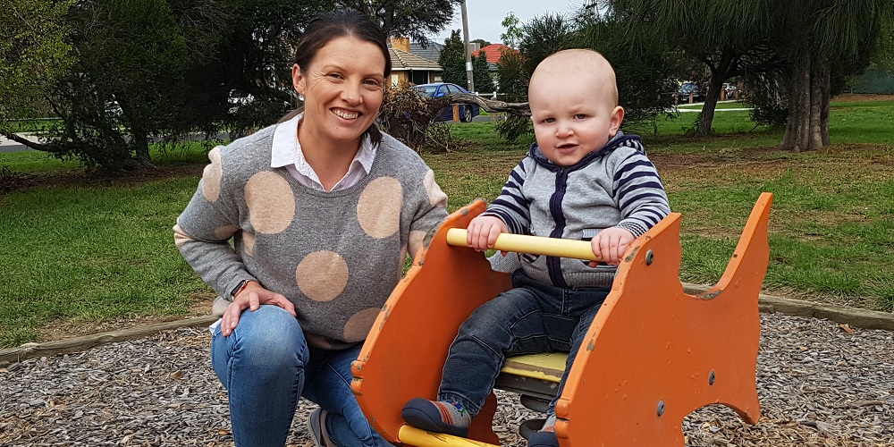 Darcy failed to breathe when born, but remained attached to mum Lauren via the umbilical cord while doctors helped him take his first b