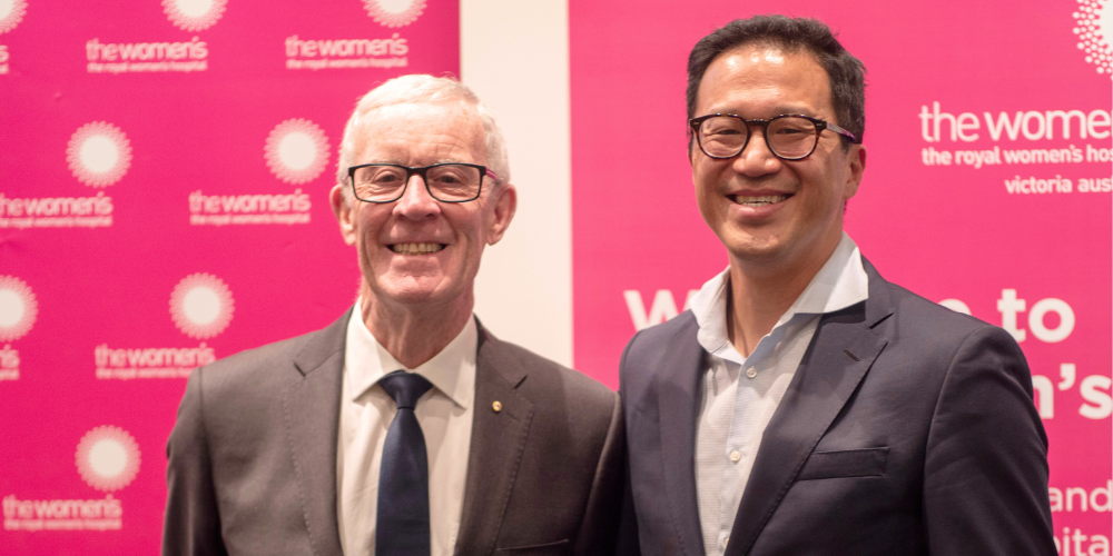 Professor Michael Quinn AM (left) and Dr Stephen Lee, the Chair of the Professor Michael Quinn AM (left) and Dr Stephen Lee, the Chair of th