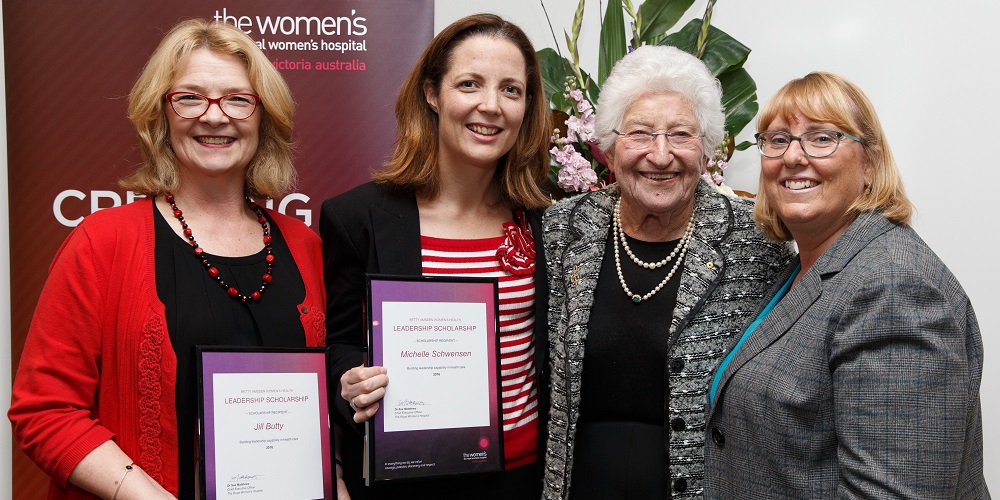 Betty Amsden was a great supporter of the Women's. Pictured with Jill Butty and Michelle Schwensen, recipients of the 2016 Betty Amsden Wome