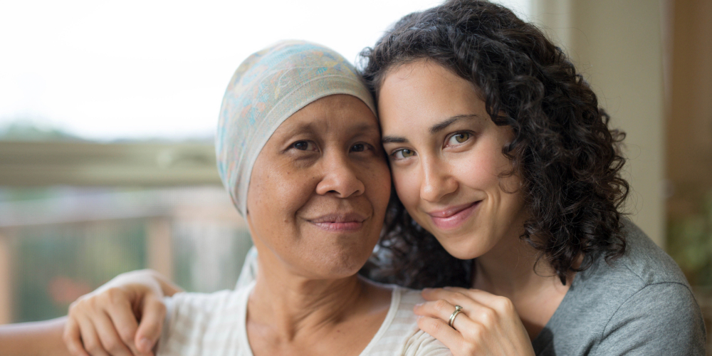 A breast cancer patient with her loved one (stock image)