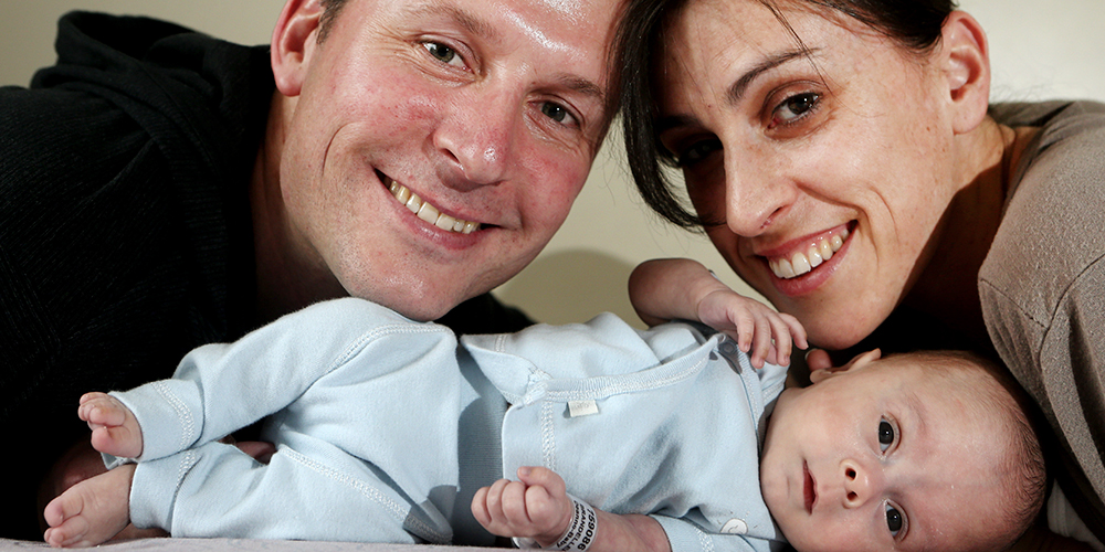 Baby Daniel Liorentas with mum Deanne and dad David