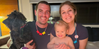 Alexandra Hodal with her family. 