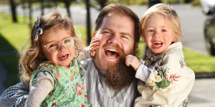 Radford White with son and daughter