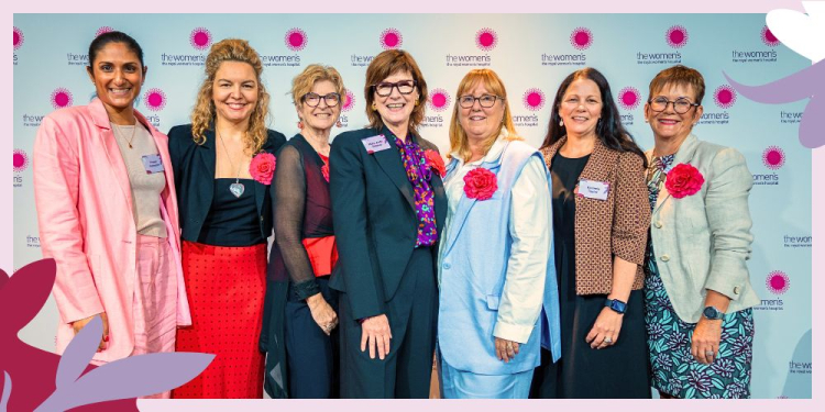 Seven female health leaders at the Women's annual IWD breakfast event. 