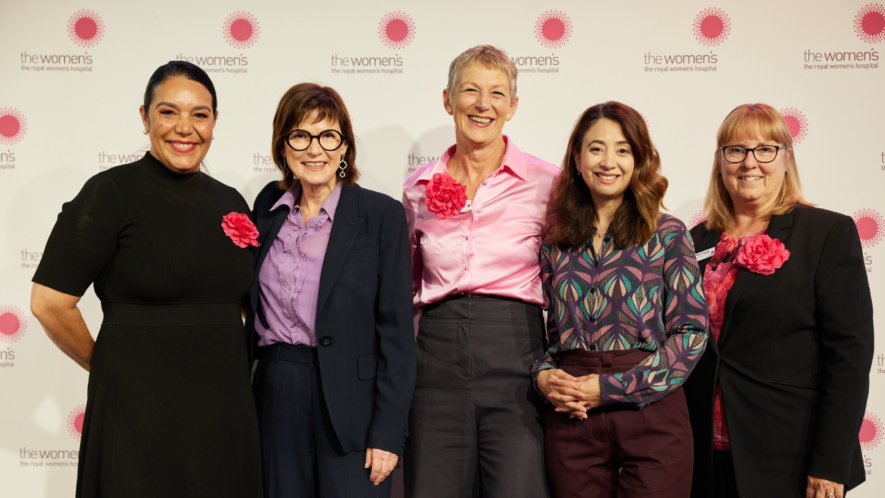Left to right: Keynote speaker Dr Janine Mohamed, the Honourable Mary-Anne Thomas MP, Board Chair Cath Bowtell, Kat Theophanous MP and Chief